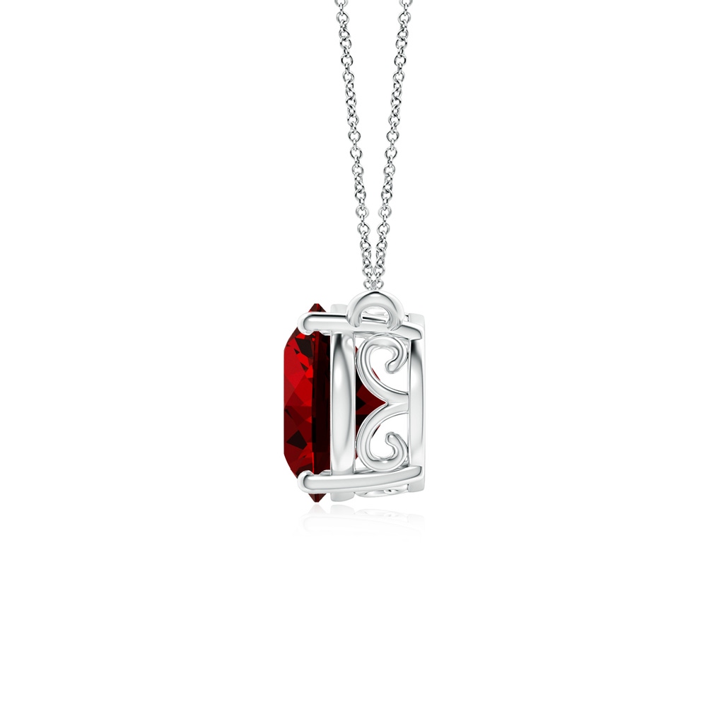 10x8mm Labgrown Lab-Grown East-West Oval Ruby Solitaire Pendant in P950 Platinum - side 199