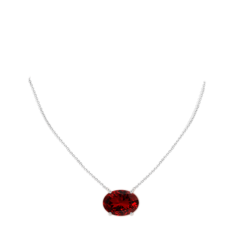 14x10mm Labgrown Lab-Grown East-West Oval Ruby Solitaire Pendant in P950 Platinum pen