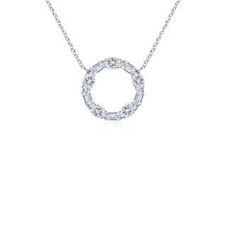 3x2mm FGVS Lab-Grown Emerald-Cut and Oval Diamond Circle of Life Pendant in P950 Platinum
