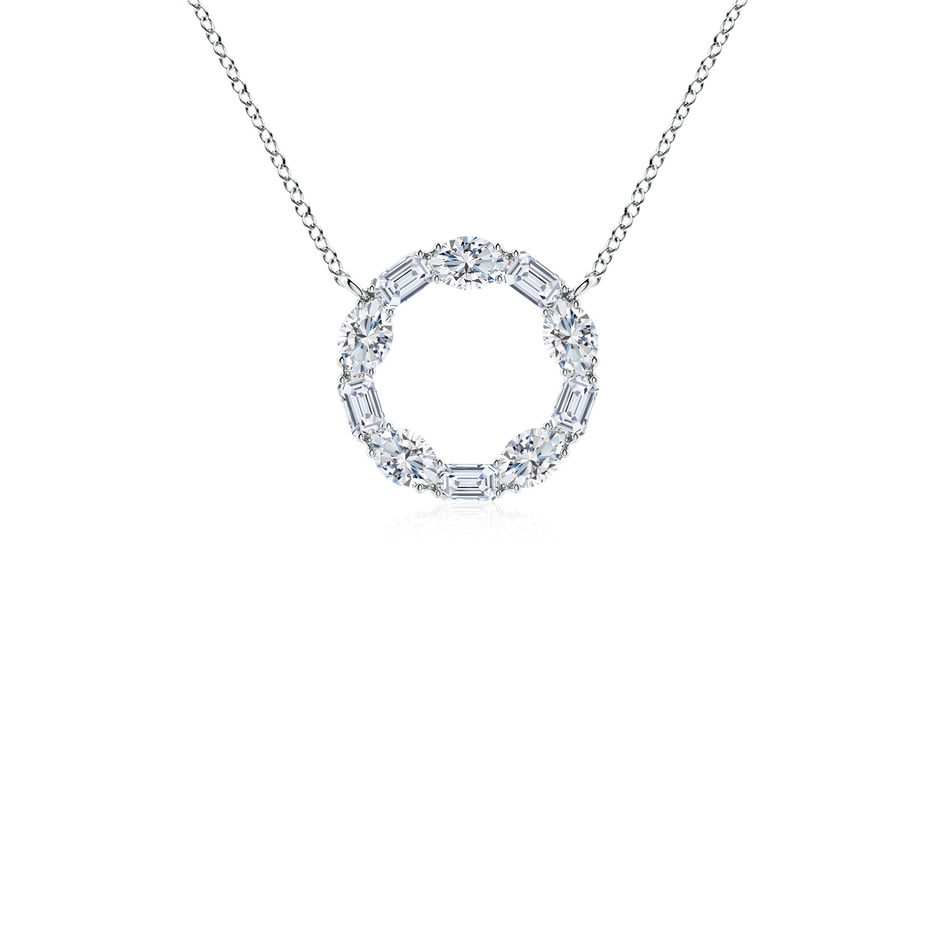 3x2mm FGVS Lab-Grown Emerald-Cut and Oval Diamond Circle of Life Pendant in White Gold 