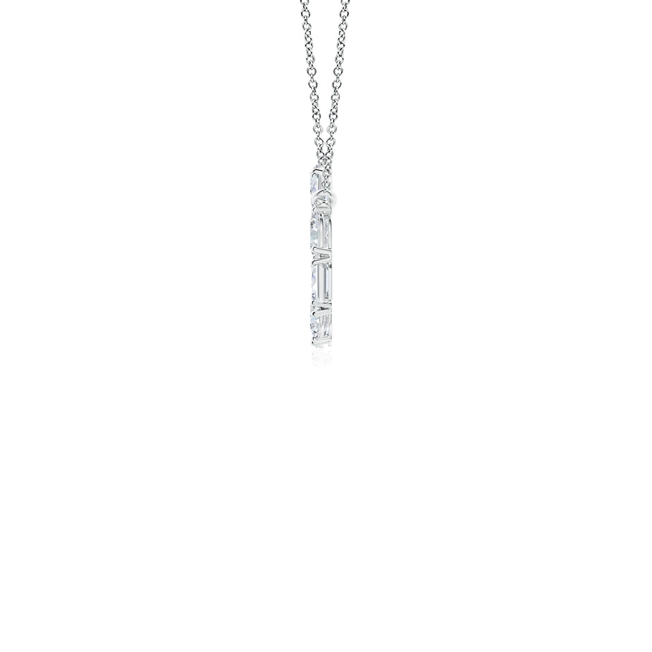 3x2mm FGVS Lab-Grown Emerald-Cut and Oval Diamond Circle of Life Pendant in White Gold side 199
