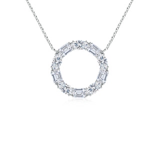4x3mm FGVS Lab-Grown Emerald-Cut and Oval Diamond Circle of Life Pendant in P950 Platinum