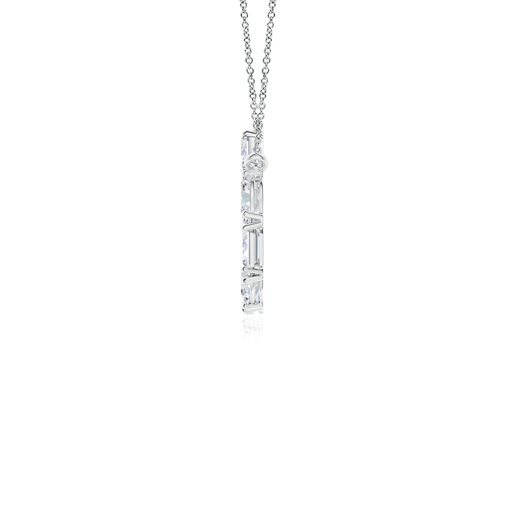 4x3mm FGVS Lab-Grown Emerald-Cut and Oval Diamond Circle of Life Pendant in White Gold Side 199