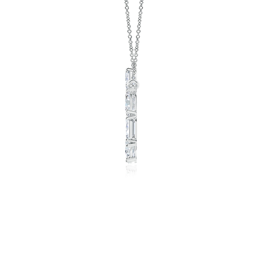 4x3mm FGVS Lab-Grown Emerald-Cut and Oval Diamond Circle of Life Pendant in White Gold - side 199