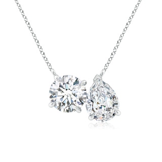 6.5mm FGVS Lab-Grown Round & Pear Diamond Two-Stone Pendant with Filigree in P950 Platinum