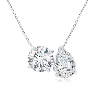 7.4mm FGVS Lab-Grown Round & Pear Diamond Two-Stone Pendant with Filigree in P950 Platinum