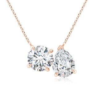 7.4mm FGVS Lab-Grown Round & Pear Diamond Two-Stone Pendant with Filigree in Rose Gold