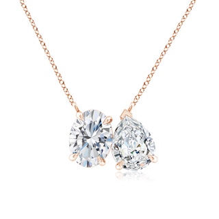 7.7x5.7mm FGVS Lab-Grown Oval & Pear Diamond Two-Stone Pendant with Filigree in 10K Rose Gold