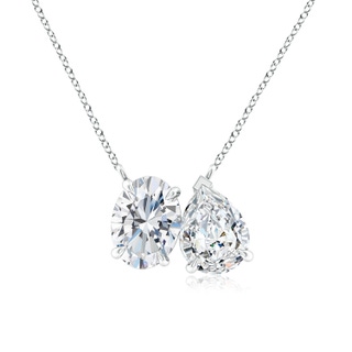 7.7x5.7mm FGVS Lab-Grown Oval & Pear Diamond Two-Stone Pendant with Filigree in P950 Platinum