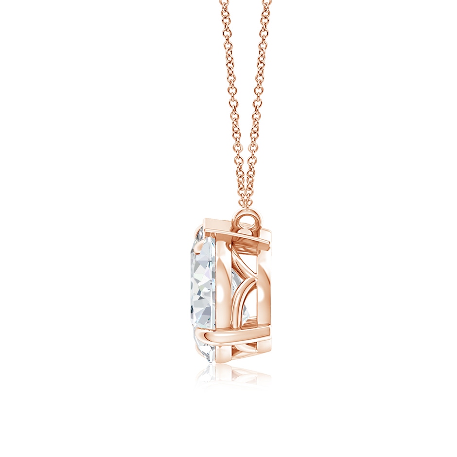 8.5x6.5mm FGVS Lab-Grown Oval & Pear Diamond Two-Stone Pendant with Filigree in Rose Gold side 199