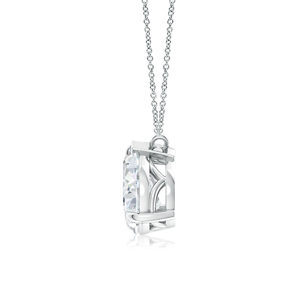 8.5x6.5mm FGVS Lab-Grown Oval & Pear Diamond Two-Stone Pendant with Filigree in S999 Silver Side 199