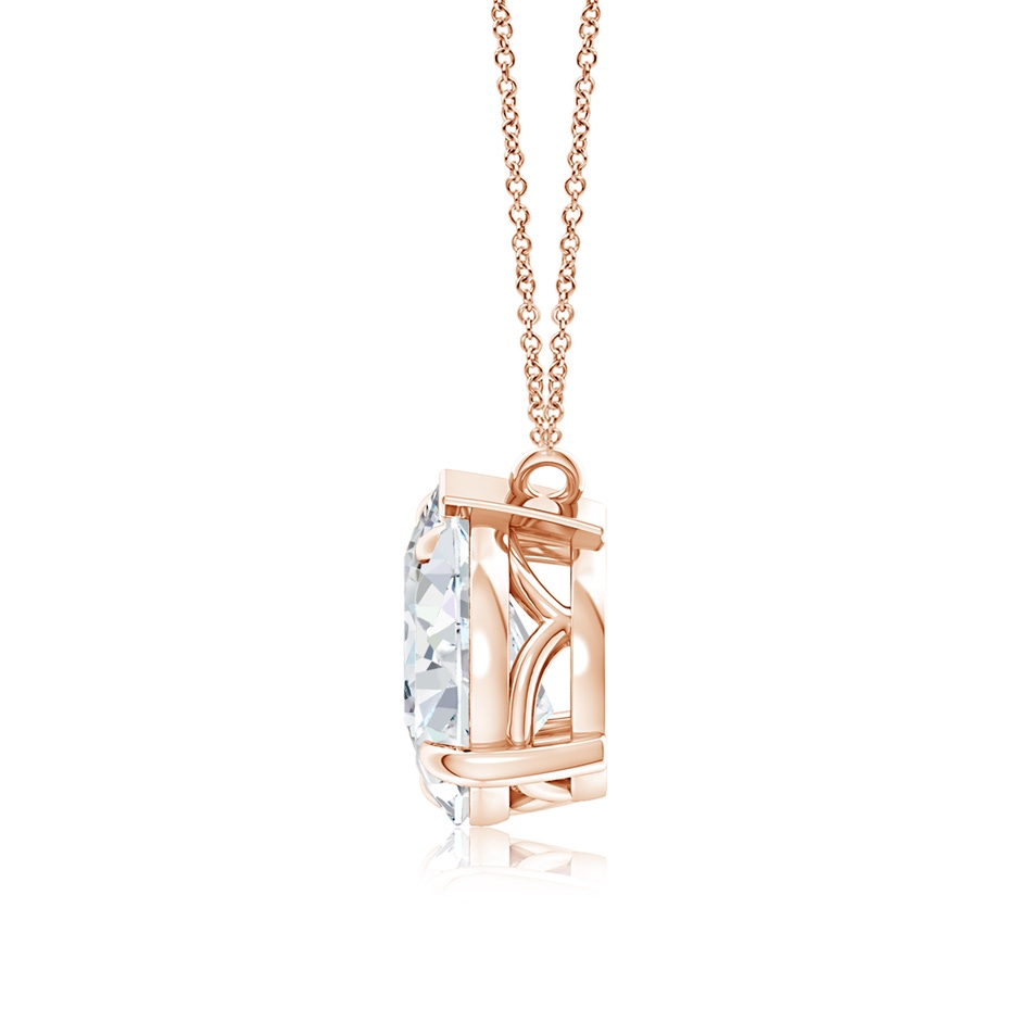 9x7mm FGVS Lab-Grown Oval & Pear Diamond Two-Stone Pendant with Filigree in Rose Gold side 199
