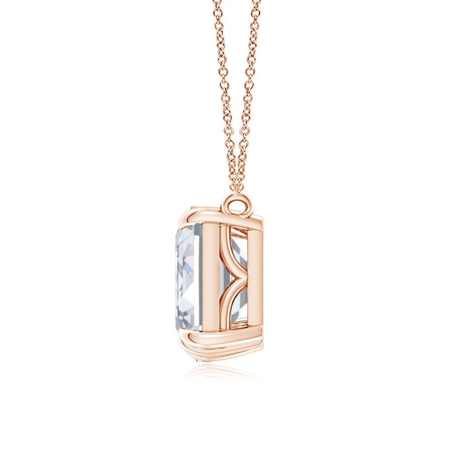 7.5x5.5mm FGVS Lab-Grown Emerald-Cut & Pear Diamond Two-Stone Pendant with Filigree in Rose Gold side 199
