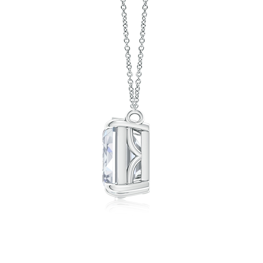 7x5mm FGVS Lab-Grown Emerald-Cut & Pear Diamond Two-Stone Pendant with Filigree in 18K White Gold - side 199