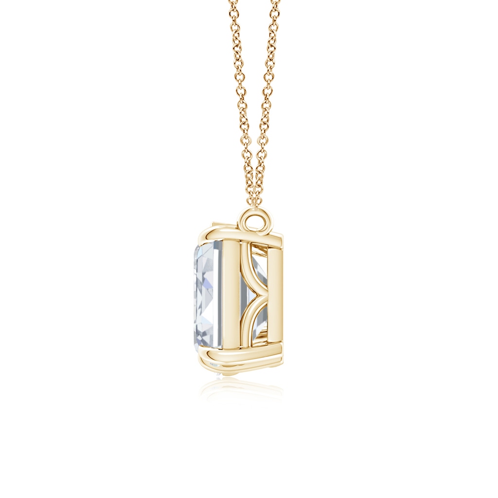 7x5mm FGVS Lab-Grown Emerald-Cut & Pear Diamond Two-Stone Pendant with Filigree in Yellow Gold - side 199