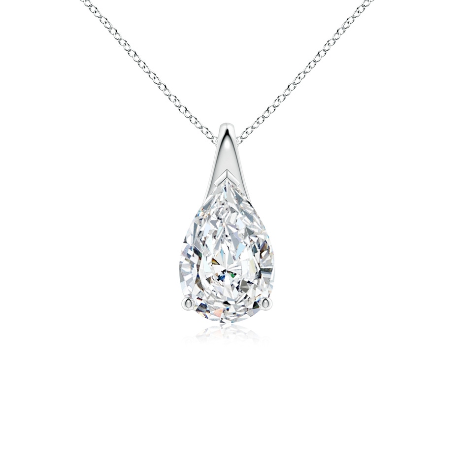 10x6.5mm FGVS Lab-Grown Pear-Shaped Diamond Solitaire Pendant in P950 Platinum 