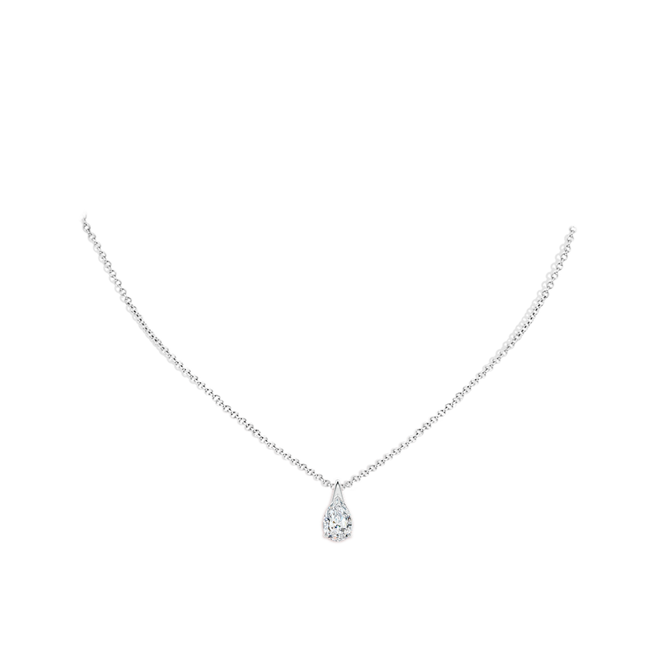 10x6.5mm FGVS Lab-Grown Pear-Shaped Diamond Solitaire Pendant in P950 Platinum pen
