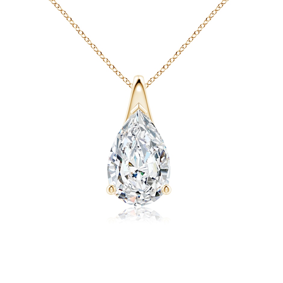 11x7mm FGVS Lab-Grown Pear-Shaped Diamond Solitaire Pendant in 18K Yellow Gold 