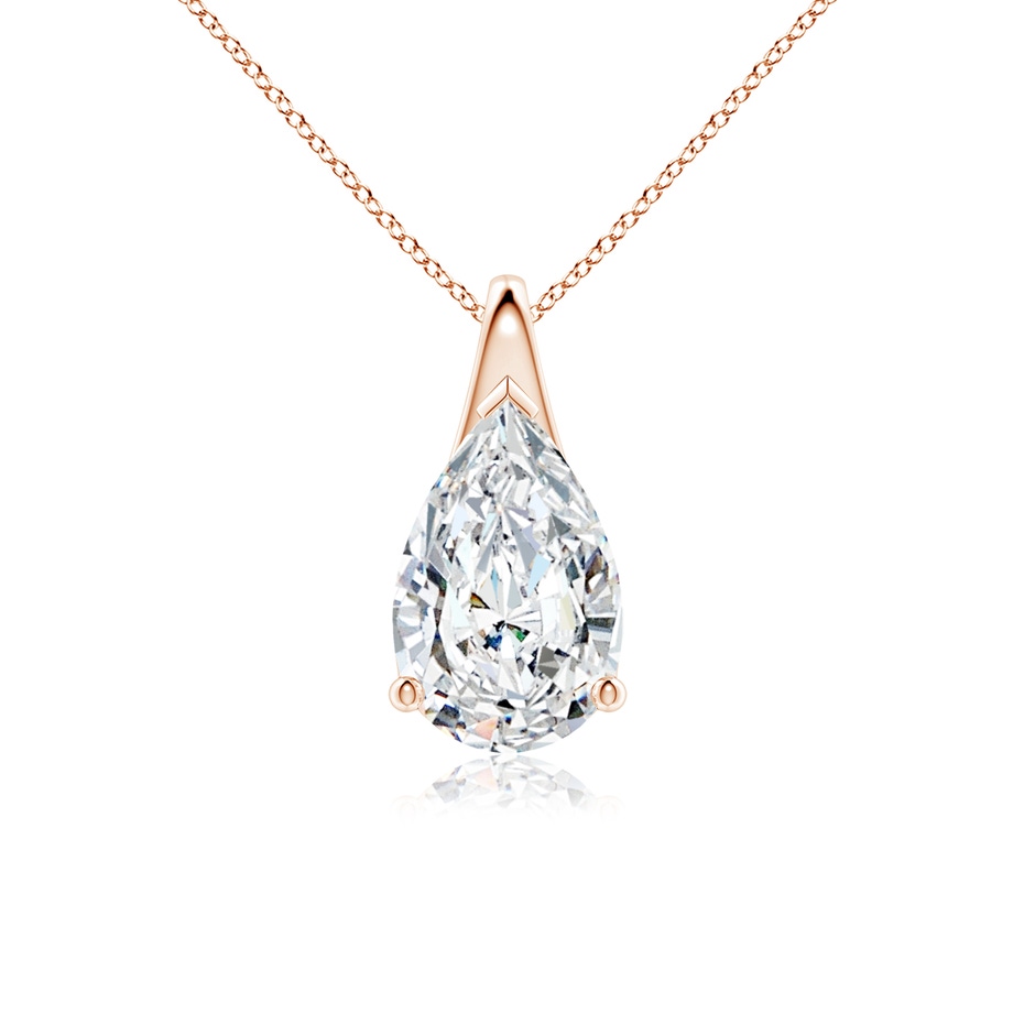 11x7mm FGVS Lab-Grown Pear-Shaped Diamond Solitaire Pendant in Rose Gold 