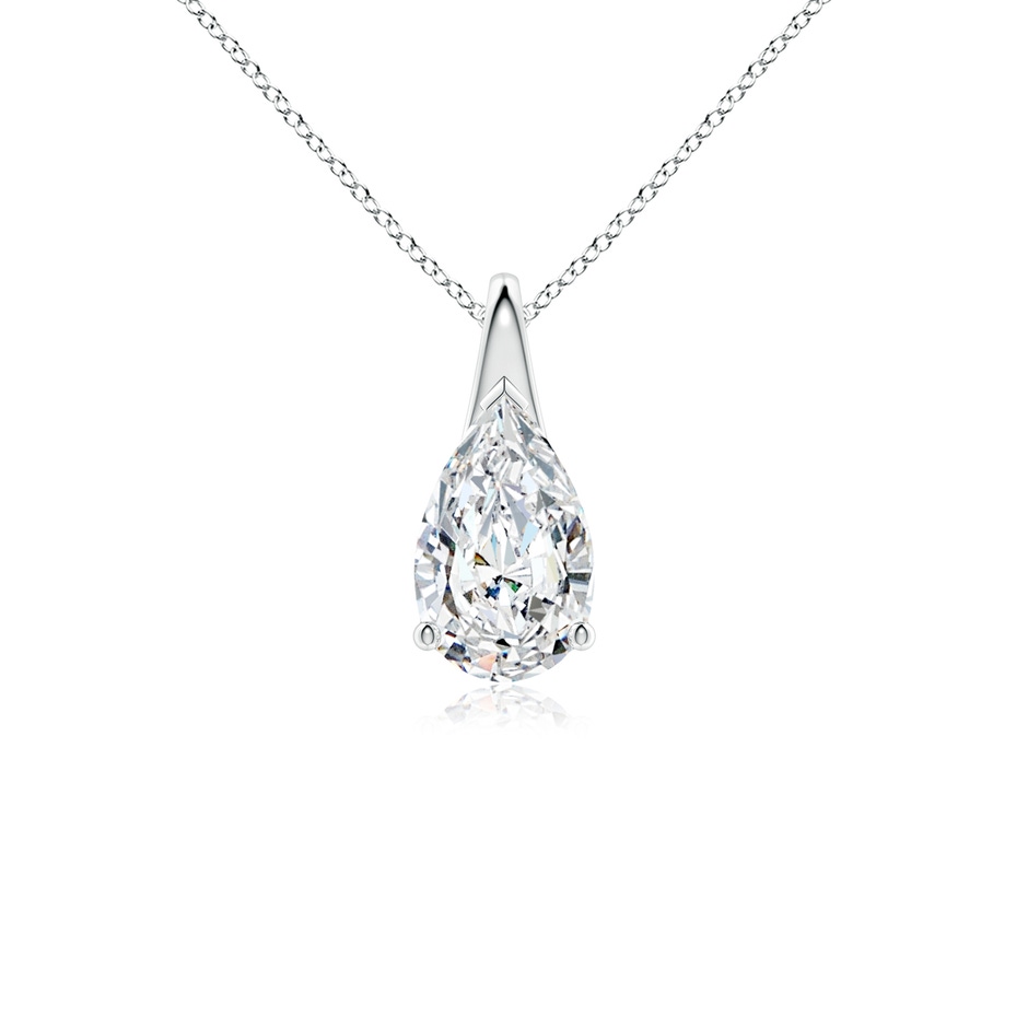 9x5.5mm FGVS Lab-Grown Pear-Shaped Diamond Solitaire Pendant in White Gold 