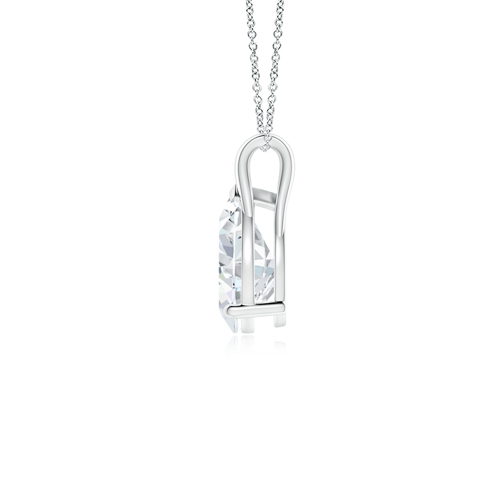 9x5.5mm FGVS Lab-Grown Pear-Shaped Diamond Solitaire Pendant in White Gold - side 199