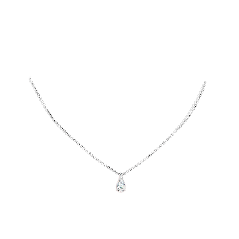 9x5.5mm FGVS Lab-Grown Pear-Shaped Diamond Solitaire Pendant in White Gold pen