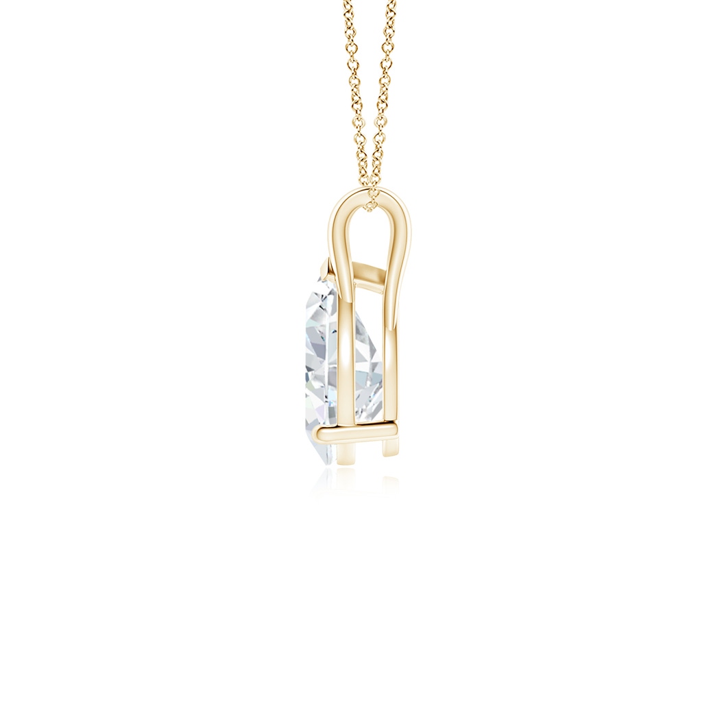 9x5.5mm FGVS Lab-Grown Pear-Shaped Diamond Solitaire Pendant in Yellow Gold Side 199