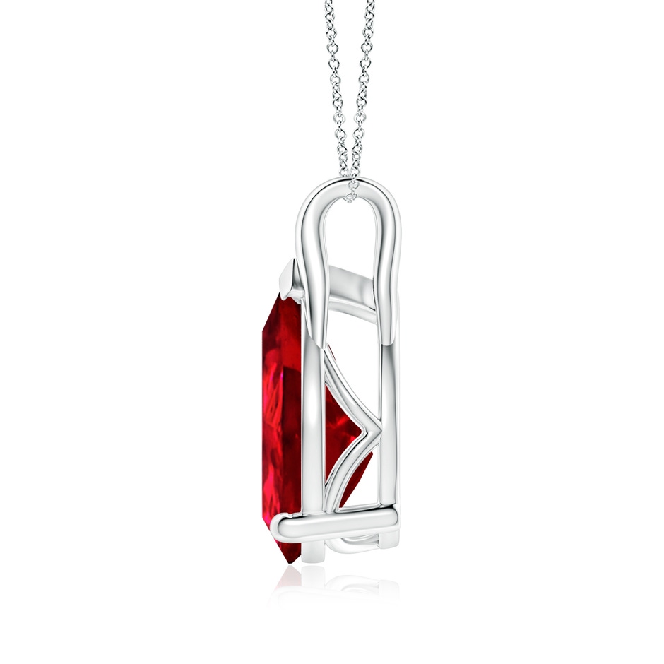 14x10mm Labgrown Lab-Grown Pear-Shaped Ruby Solitaire Pendant in White Gold side 199