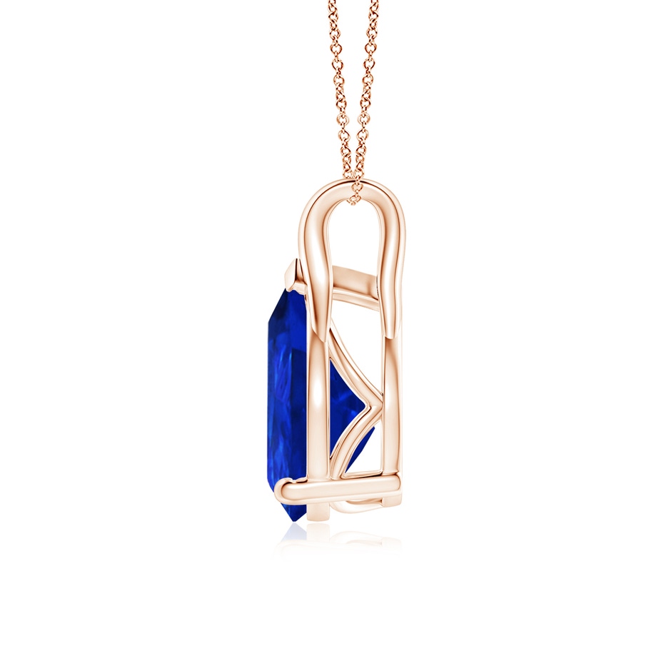 12x10mm Labgrown Lab-Grown Pear-Shaped Blue Sapphire Solitaire Pendant in 18K Rose Gold side 199