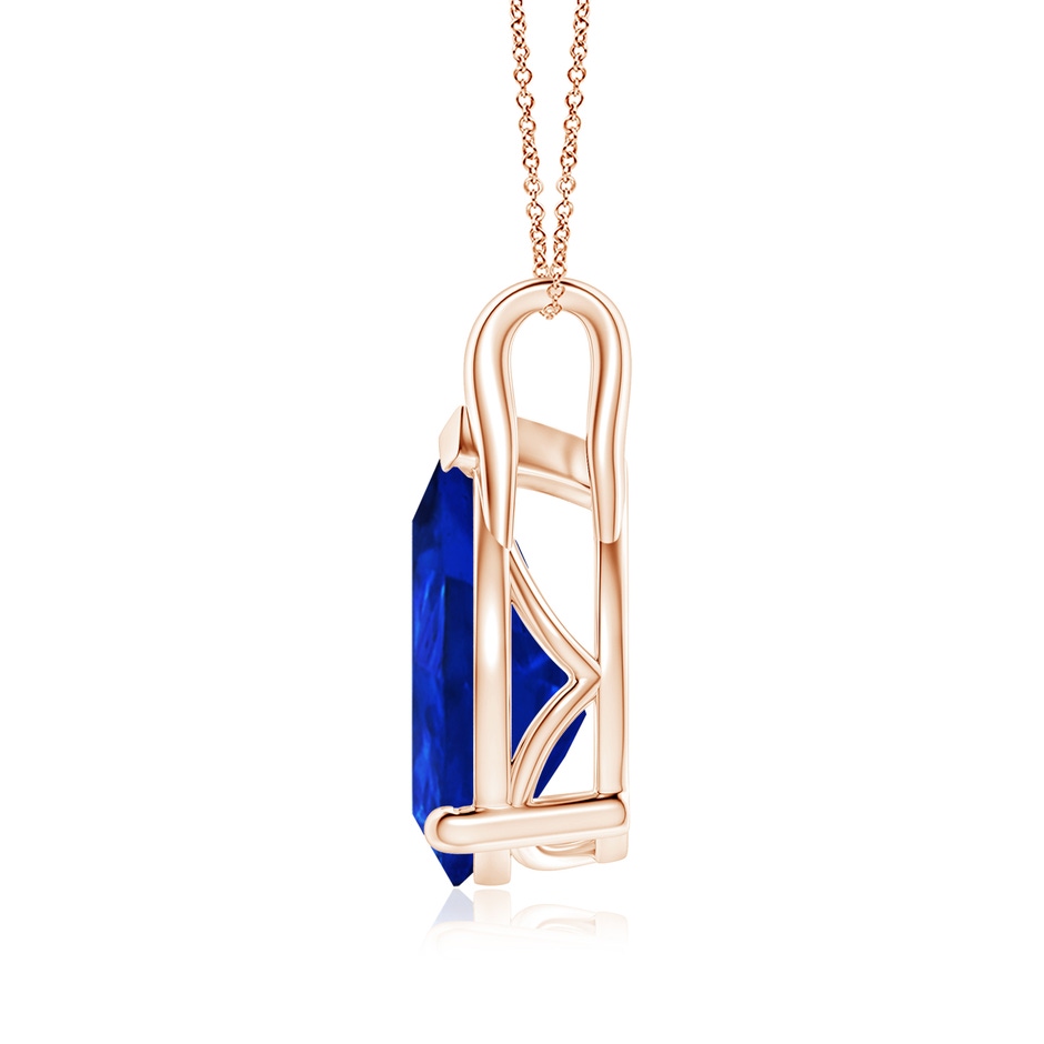 14x10mm Labgrown Lab-Grown Pear-Shaped Blue Sapphire Solitaire Pendant in 18K Rose Gold side 199