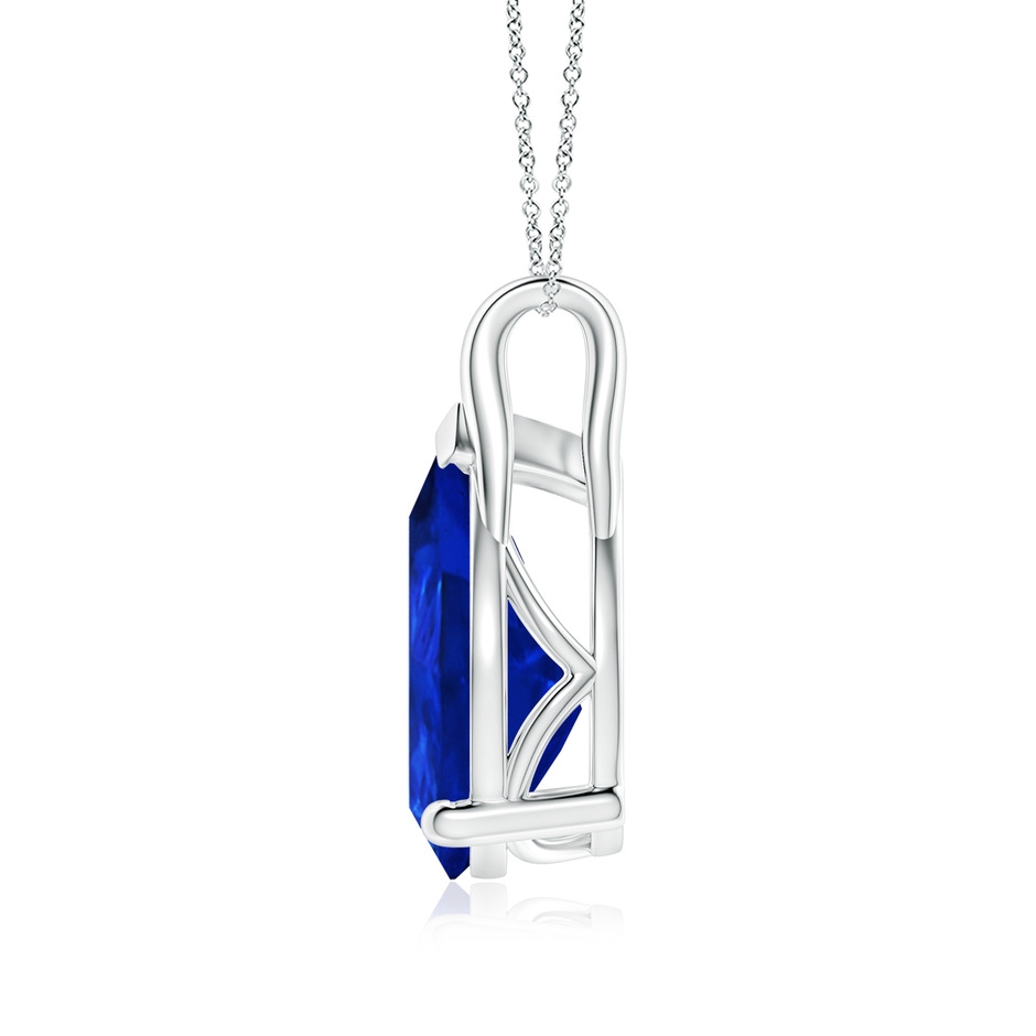 14x10mm Labgrown Lab-Grown Pear-Shaped Blue Sapphire Solitaire Pendant in 18K White Gold side 199