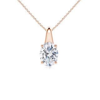 7.7x5.7mm FGVS Lab-Grown Oval Diamond Solitaire Pendant in 9K Rose Gold