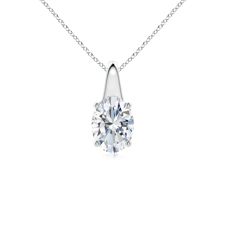 7.7x5.7mm FGVS Lab-Grown Oval Diamond Solitaire Pendant in P950 Platinum 