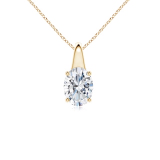 7.7x5.7mm FGVS Lab-Grown Oval Diamond Solitaire Pendant in Yellow Gold