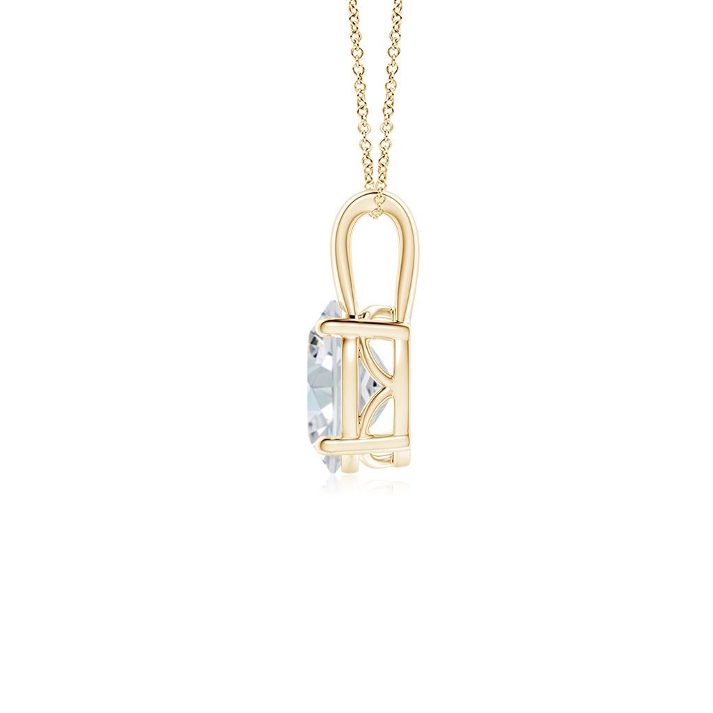 7.7x5.7mm FGVS Lab-Grown Oval Diamond Solitaire Pendant in Yellow Gold - side 199