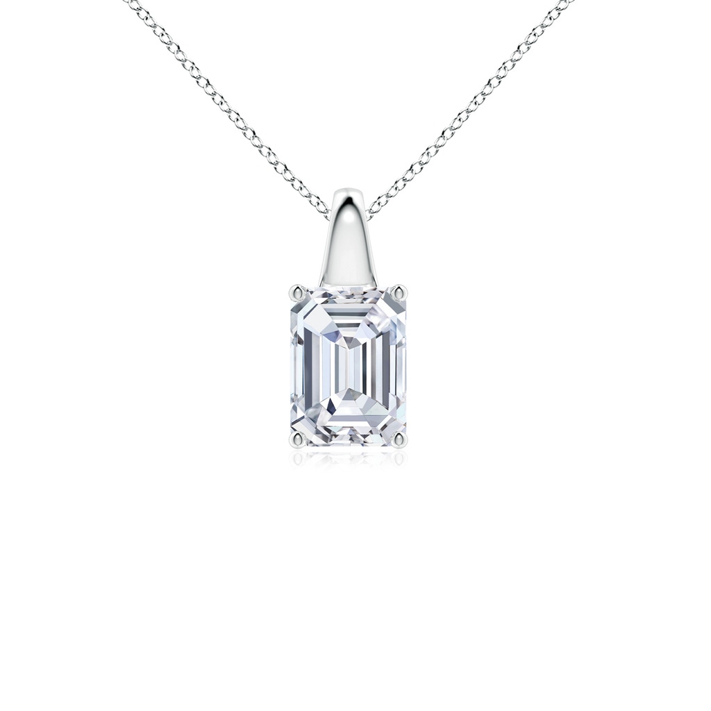 7x5mm FGVS Lab-Grown Emerald-Cut Diamond Solitaire Pendant in White Gold