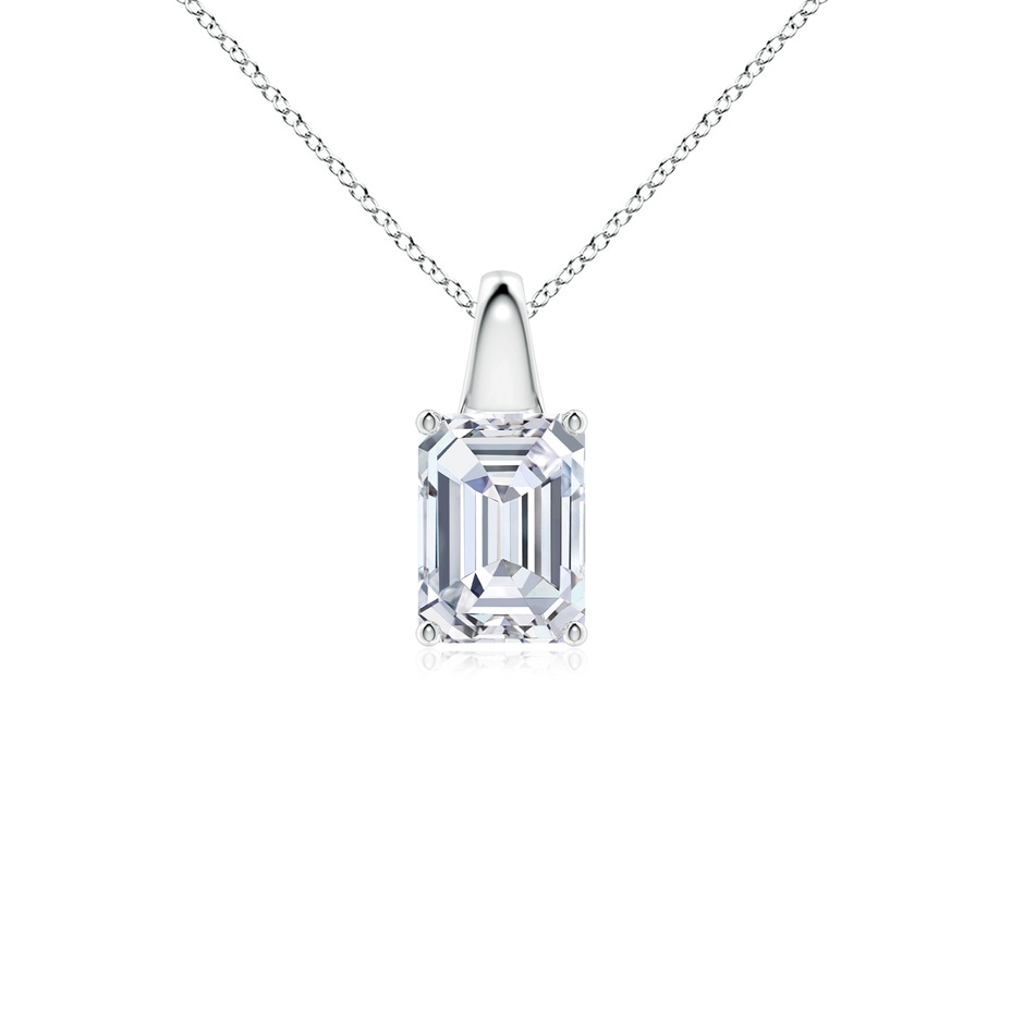 7x5mm FGVS Lab-Grown Emerald-Cut Diamond Solitaire Pendant in White Gold 