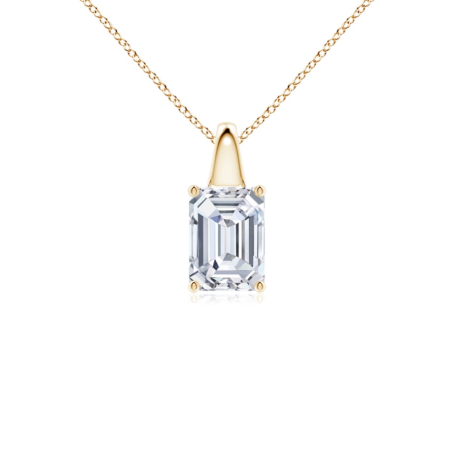 7x5mm FGVS Lab-Grown Emerald-Cut Diamond Solitaire Pendant in Yellow Gold 