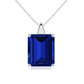 Emerald Cut Lab-Grown Lab Grown Blue Sapphire