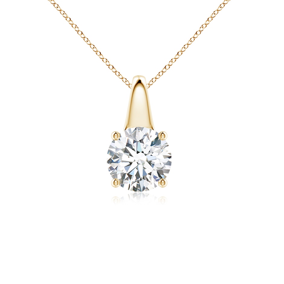 6.4mm FGVS Lab-Grown Round Diamond Solitaire Pendant in Yellow Gold 