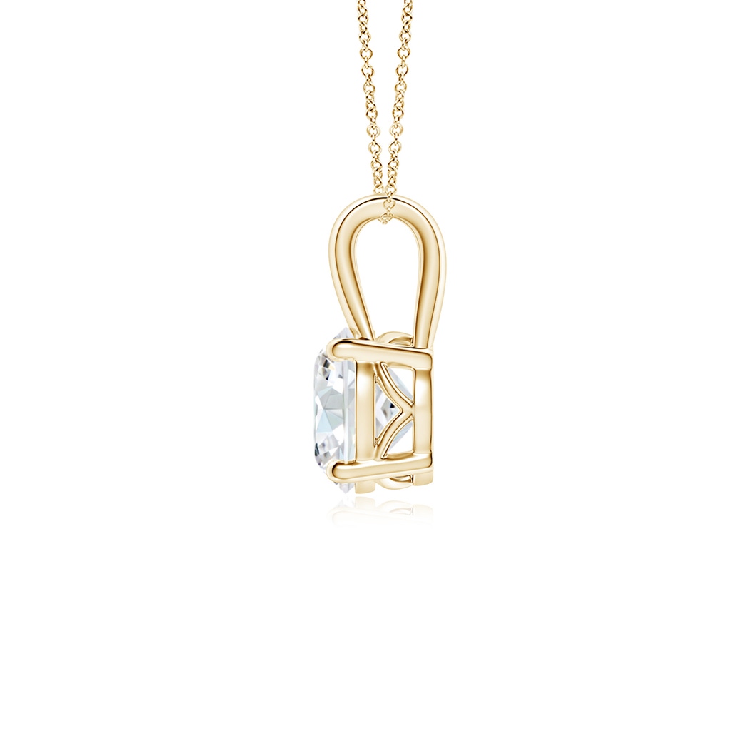 6.4mm FGVS Lab-Grown Round Diamond Solitaire Pendant in Yellow Gold Side 199