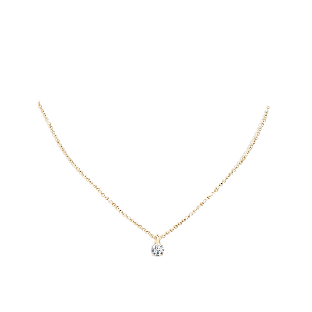 6.4mm FGVS Lab-Grown Round Diamond Solitaire Pendant in Yellow Gold pen