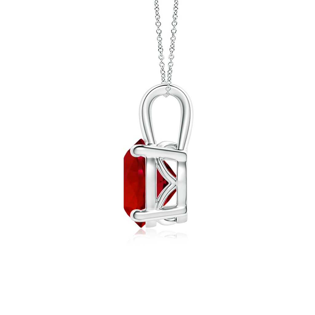 8mm Labgrown Lab-Grown Round Ruby Solitaire Pendant in White Gold Side 199