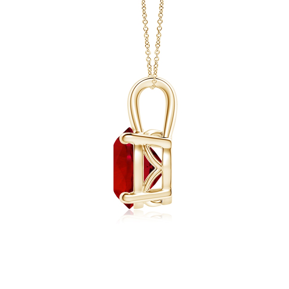 8mm Labgrown Lab-Grown Round Ruby Solitaire Pendant in Yellow Gold side 199