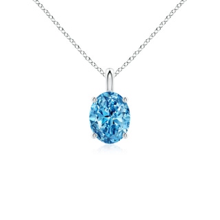 7.7x5.7mm Labgrown Solitaire Oval Lab-Grown Fancy Intense Blue Diamond Classic Pendant in P950 Platinum