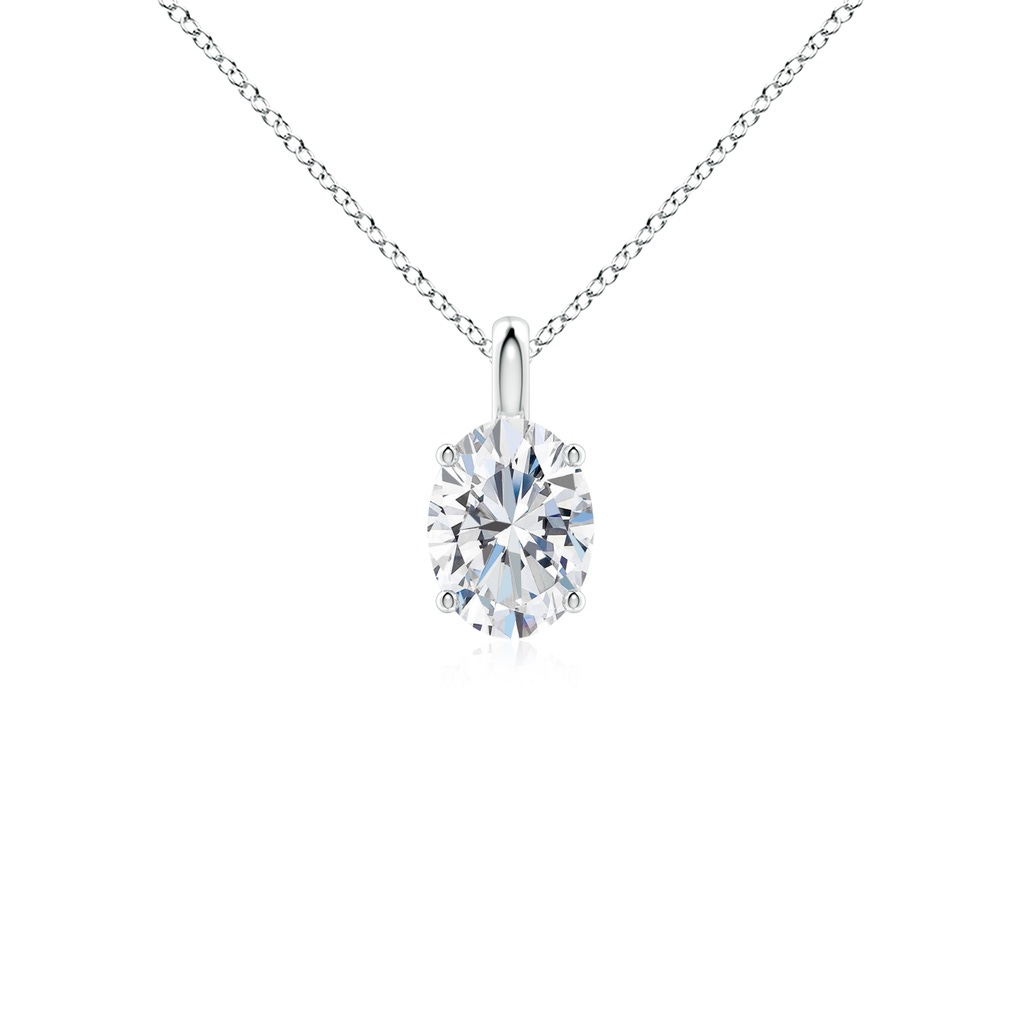 7.3x5.2mm FGVS Lab-Grown Solitaire Oval Diamond Classic Pendant in P950 Platinum