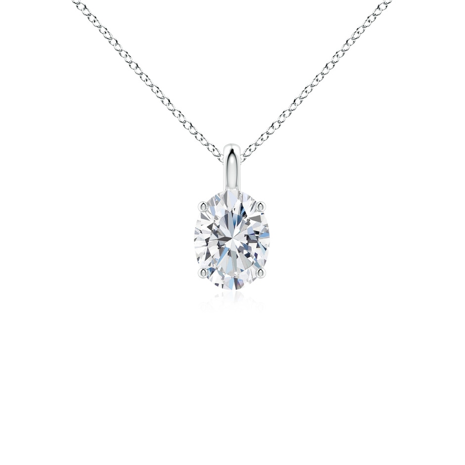 7.3x5.2mm FGVS Lab-Grown Solitaire Oval Diamond Classic Pendant in P950 Platinum 