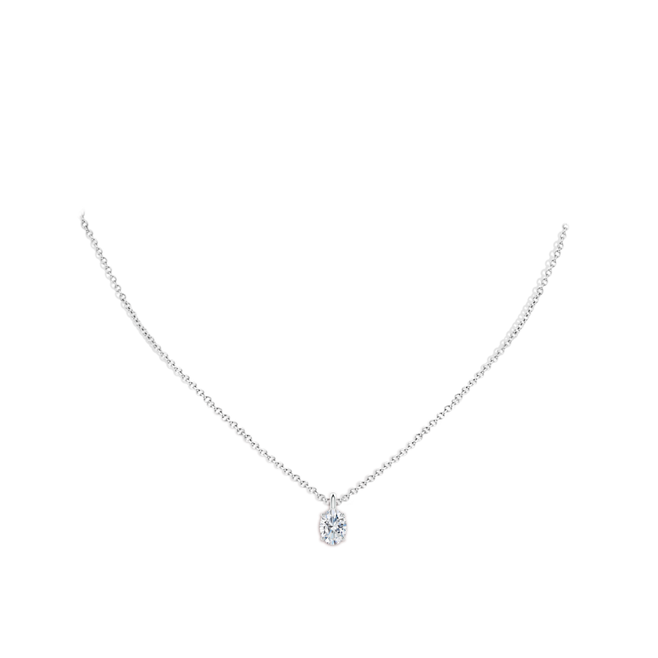 7.3x5.2mm FGVS Lab-Grown Solitaire Oval Diamond Classic Pendant in P950 Platinum pen