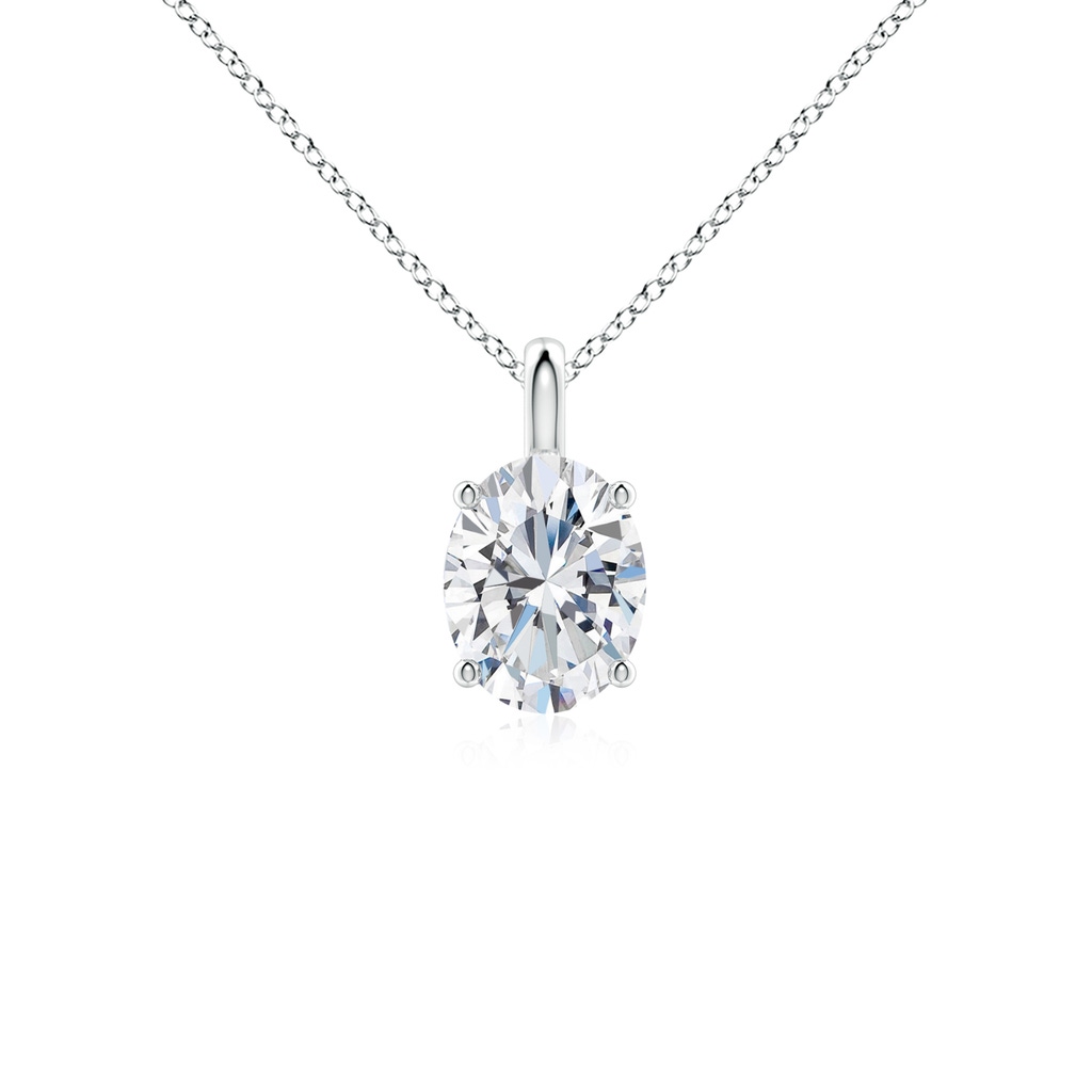 7.7x5.7mm FGVS Lab-Grown Solitaire Oval Diamond Classic Pendant in P950 Platinum