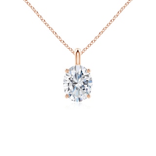 7.7x5.7mm FGVS Lab-Grown Solitaire Oval Diamond Classic Pendant in Rose Gold